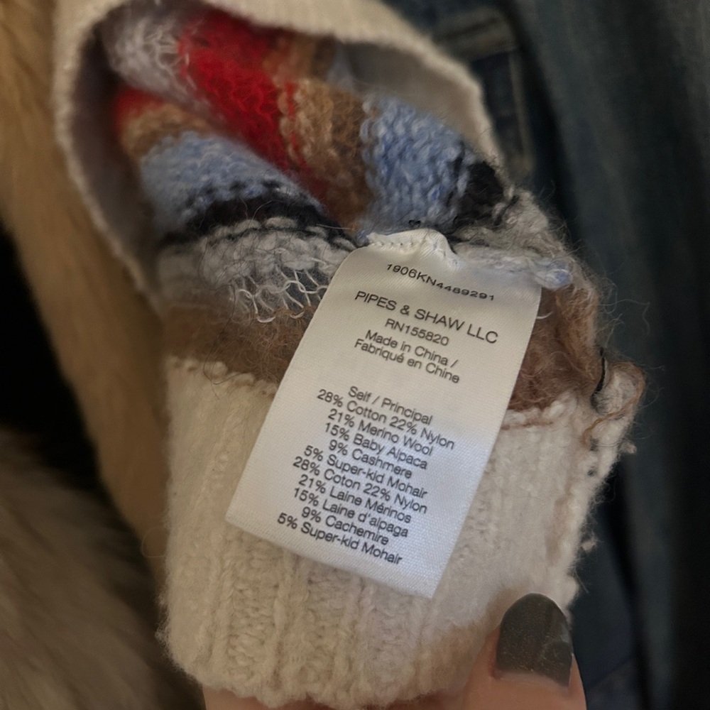 Veronica Beard Cream and Blue Striped Sweater - Picture 3 of 5